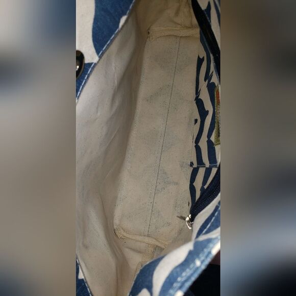 ROCK FLOWER PAPER TOTE  BAG Blue and White Large - Picture 4 of 6